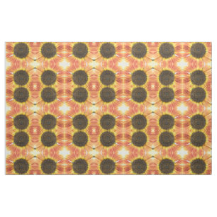 Orange Sonnenblumen Gemustertes Gewebe Stoff
