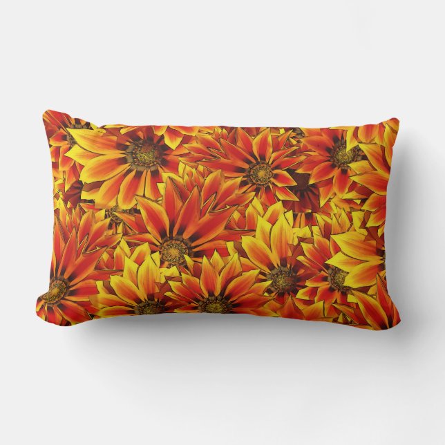 Orange Sonnenblumen Lendenkissen (Vorderseite)