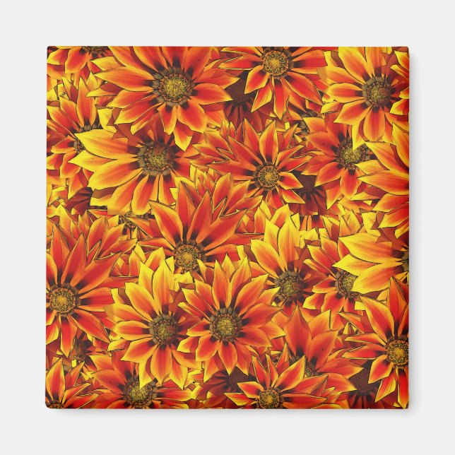 Orange Sonnenblumen Magnet (Vorne)