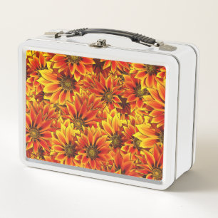 Orange Sonnenblumen Metall Brotdose
