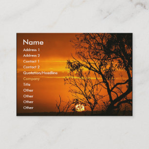 Orange Sonnenuntergang-Visitenkarte Visitenkarte