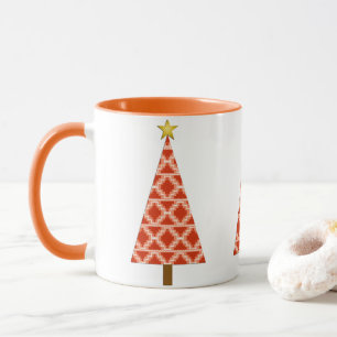Orange Southwestern Pattern Weihnachtsbaum Tasse