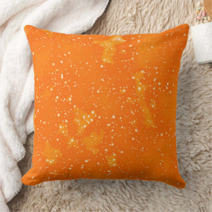 Orange Speckle Aquarellfarben Kissen