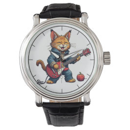 Orange spielt Gitarre Armbanduhr