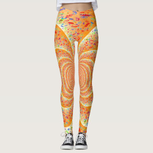 Orange Spiral Leggings