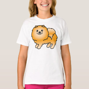 Orange Spitz Niedlich Cartoon Dog T-Shirt
