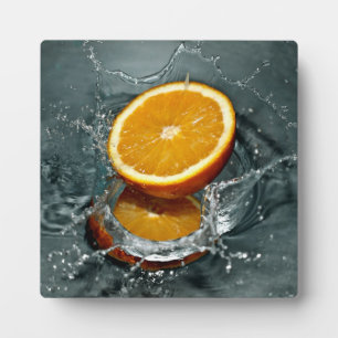 Orange-Splash-Plakette Fotoplatte