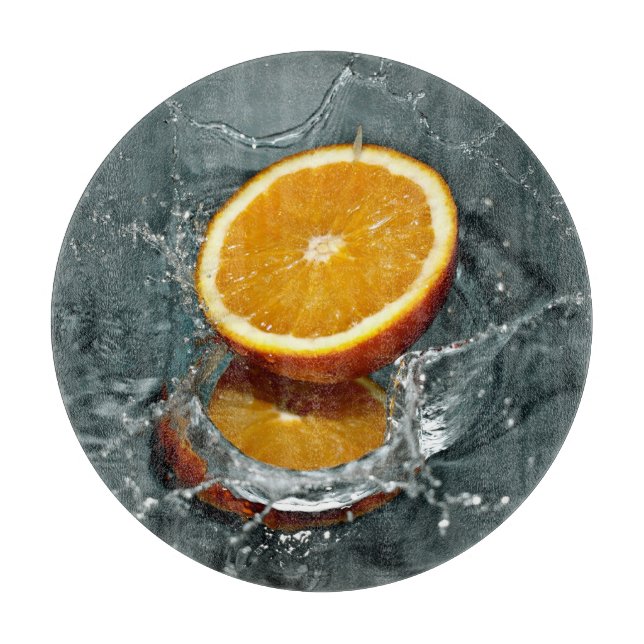 Orange-Splash-Schneidplatte Schneidebrett (Vorderseite)