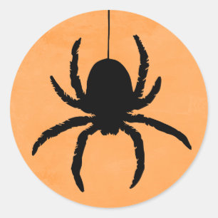 Orange Spooky Beängstigend Halloween Spider Runder Aufkleber