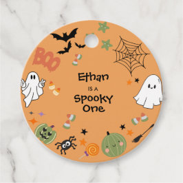Orange Spooky Ein Niedliches Halloween 1. Geburtst Geschenkanhänger