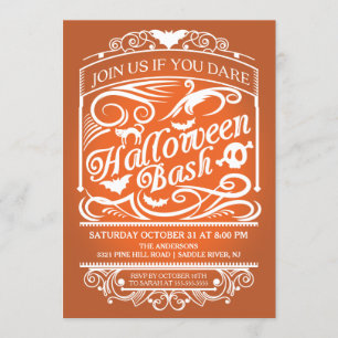 Orange Spooky Gothic Halloween Einladung