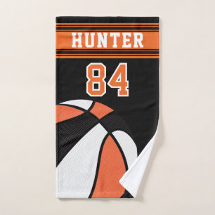 Orange Sport 🏀 Basketball   DIY Text Handtuch