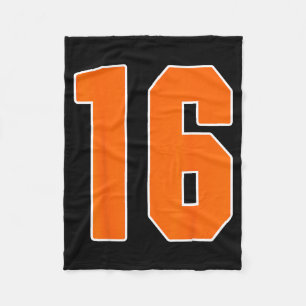 Orange Sports Nummer 16 Trikot Uniform Spieler Fan Fleecedecke