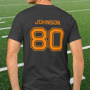 Orange Sports Team Individuelle Name, Number, Team Tri-Blend Shirt