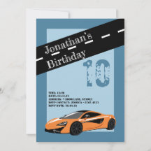 Orange Sports voiture Invitation