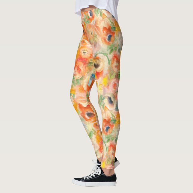 Orange Spring Flowers Leggings (Links)
