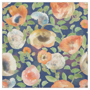 Orange Spring Flowers Stoff