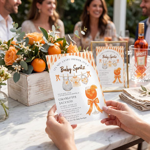 Orange Spritz Baby Shower Einladung
