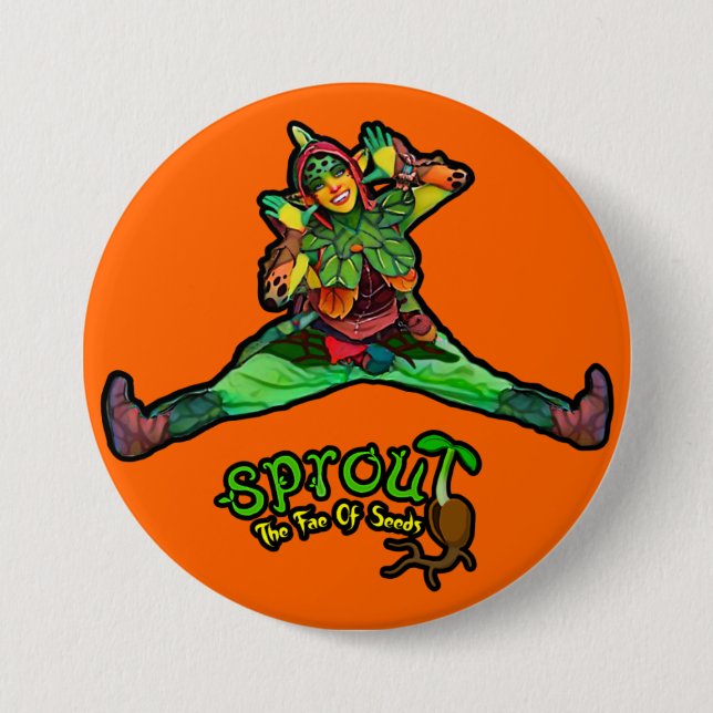 Orange Sprout Button (Vorderseite)
