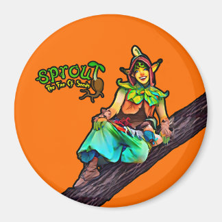Orange Sprout Tree Magnet