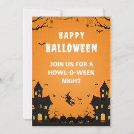 Orange Spuk Happy Halloween Poster Einladung