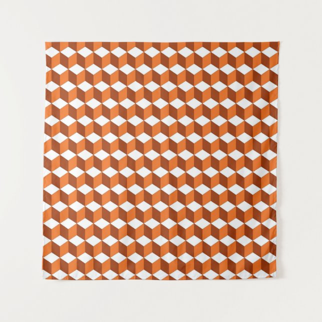 Orange Square: Abstrakter Vintager Hintergrund Wandteppich (Vorderseite)