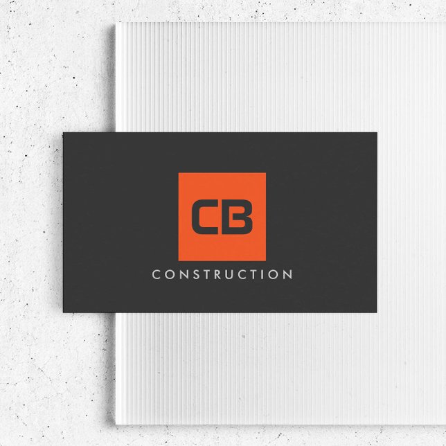 Orange Square Monogram Construction, Electrical Visitenkarte (Von Creator hochgeladen)