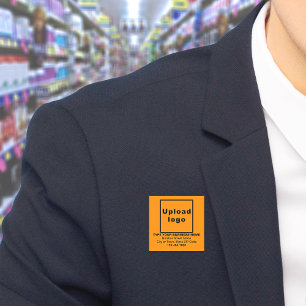Orange Square Name-Tag für die Markenbezeichnung Namensschild
