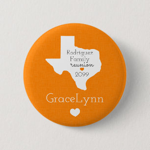 Orange Staat Texas Family Wiedersehen Button