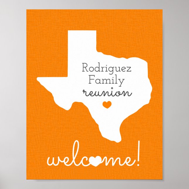 Orange Staat von Texas Family Wiedersehen Poster (Vorne)