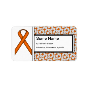 Orange Standard Ribbon Adressaufkleber