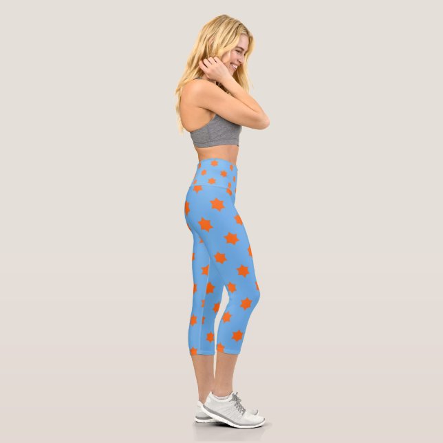 Orange Star Pattern Capri Leggings (Rechts)