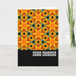 Orange Star Pattern - Geburtstag Karte