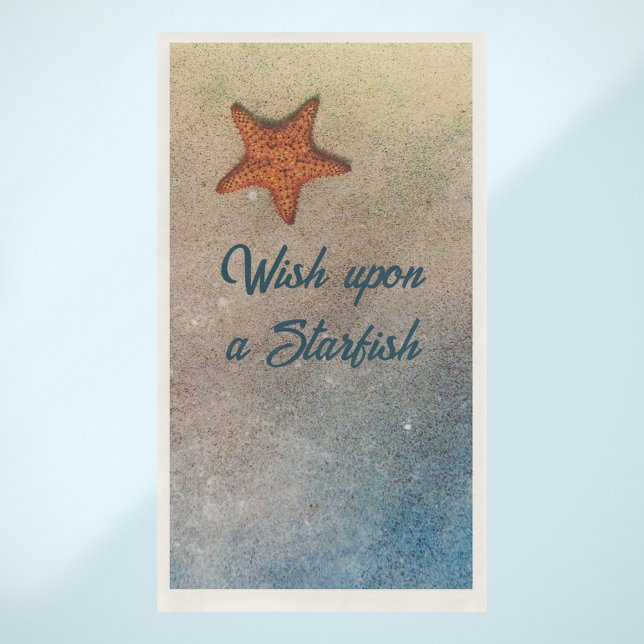 Orange Starfish in Sand und Surf individuell anpas Serviette (Von Creator hochgeladen)