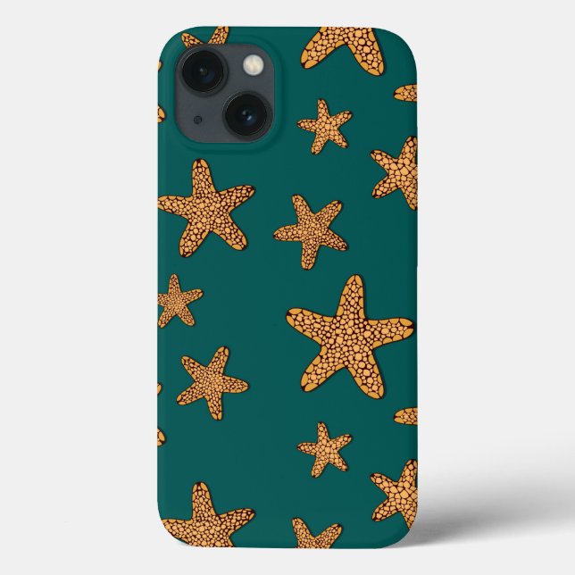 Orange Starfish Pattern Case-Mate iPhone Hülle (Rückseite)