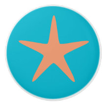 Orange Starfishtürkisstrandthema-Keramikgriff