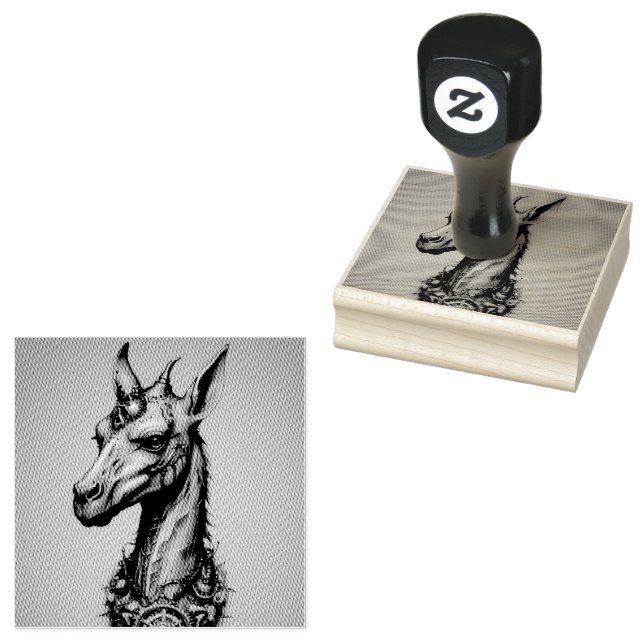 Orange Steampunk Giraffe, Gummistempel (Stempel)