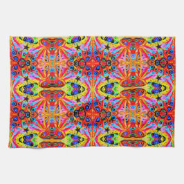 Orange Stern-Insel Geschirrtuch