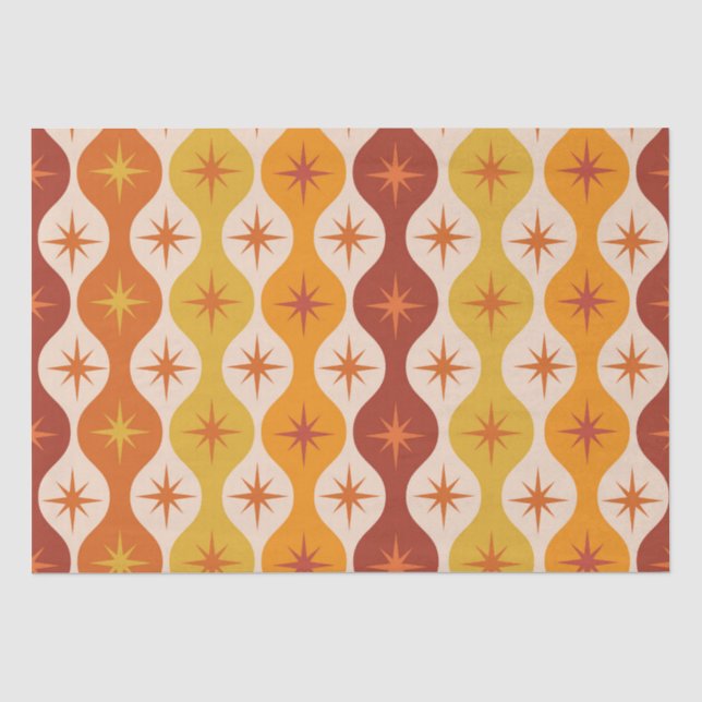 Orange Sternexplosionen aus dem Mittelalter auf Og Seidenpapier (Vorderseite)