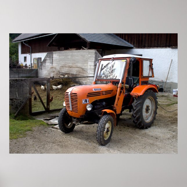Orange Steyr Tractor KL II Poster (Vorne)