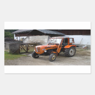 Orange Steyr Traktor KL II Rechteckiger Aufkleber