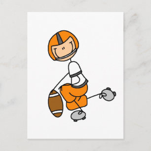Orange Stick-Figur-Fußball-T-Shirts und Geschenke Postkarte