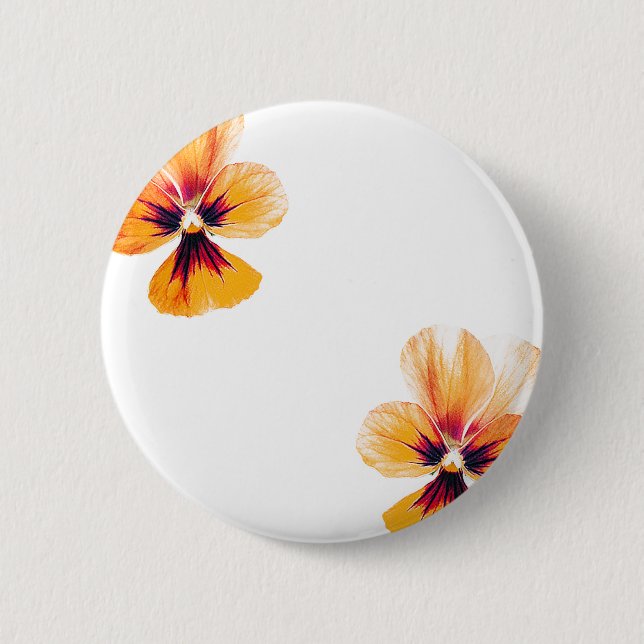orange Stiefmütterchen Button (Vorderseite)