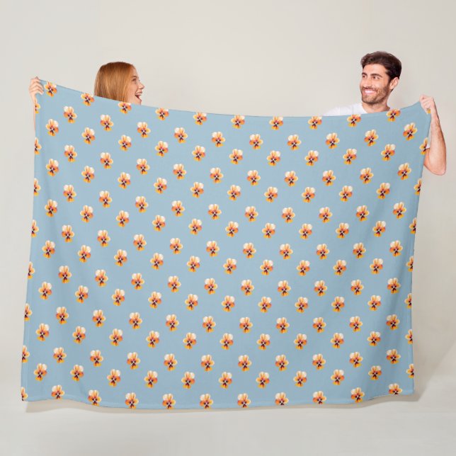 Orange Stiefmütterchen Fleecedecke (Beispiel)