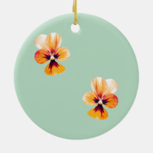 orange Stiefmütterchen Keramikornament