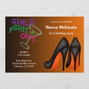 Orange Stilettos Geburtstag Einladung