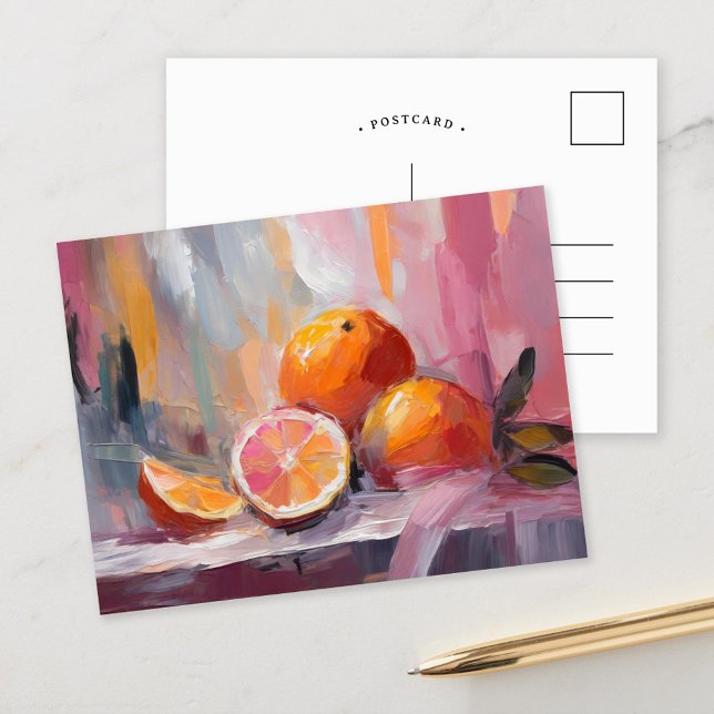 Orange Still Life Moderne beeindruckende Kunst Postkarte (Von Creator hochgeladen)