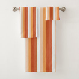 Orange Stipes Badhandtuch Set
