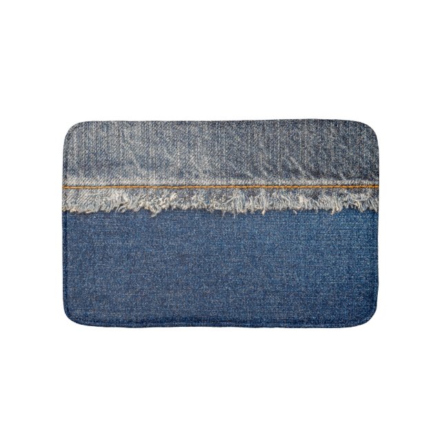 Orange Stitch, Double Denim Patch. Badematte (Vorderseite)
