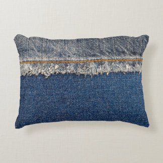 Orange Stitch, Double Denim Patch. Dekokissen